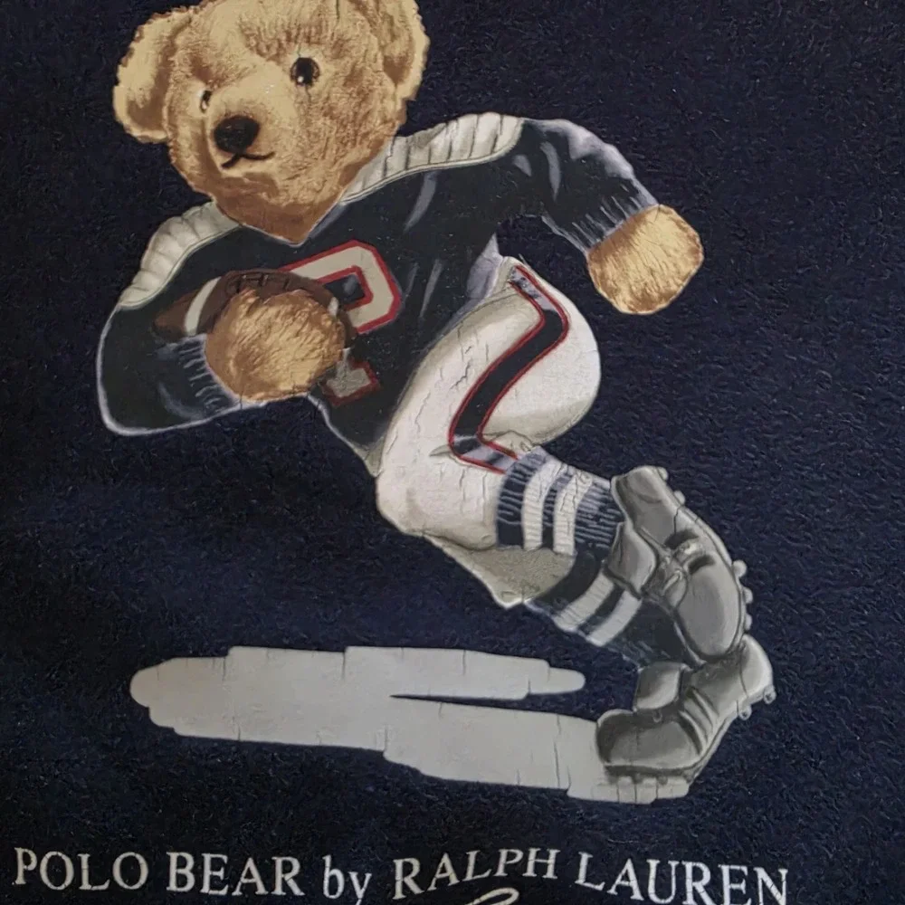 Polo‎ Ralph Lauren Bear Kids Hoodie Sweatshirt Youth Size 10-12 Football Rare